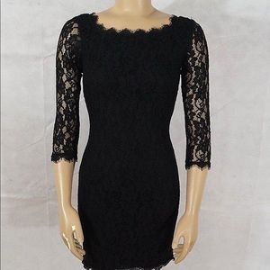 Diane von Furstenberg Black Lace Zarita Mini 0.